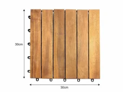 39 Baldosas de Madera Acacia con Base Plástica Duradera Cuadradas Baldosas de Madera Azulejos Suelo para Patio Balcón Terraza Cobertura 3.5m² Fácil Instalación^ Outlet