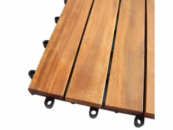 39 Baldosas de Madera Acacia con Base Plástica Duradera Cuadradas Baldosas de Madera Azulejos Suelo para Patio Balcón Terraza Cobertura 3.5m² Fácil Instalación^ Outlet