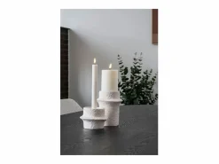 ebuy24 Portavelas Y Vela|2 candelabros cilíndricos en cemento