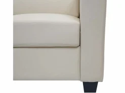 MCW 3-1-1 Conjunto de sofás Lille (3 piezas), Cuero Crema Outlet