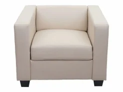 MCW 3-1-1 Conjunto de sofás Lille (3 piezas), Cuero Crema Outlet