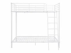 Vente-unique Cama Litera|2 literas de metal de 140 x 190 cm + colchón - GEMINI