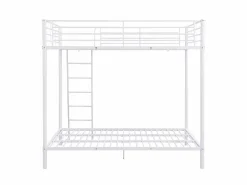 Vente-unique Cama Litera|2 literas de metal de 140 x 190 cm + colchón - GEMINI