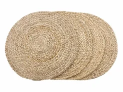 House Nordic 4 mesa colocada en yute trenzado Ø 38 cm Marru00f3n Discount