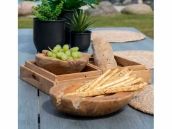 House Nordic 4 mesa colocada en yute trenzado Ø 38 cm Marru00f3n Discount