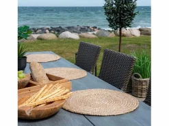 House Nordic 4 mesa colocada en yute trenzado Ø 38 cm Marru00f3n Discount
