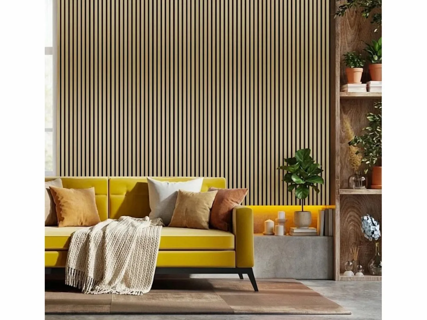 4 paneles decorativos de pared de madera efecto dorado 120x60cm Tabb-GO^AHD New
