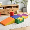 6 piezas de bloques de construcción gigantes blandos para patio de juegos, módulos para correr y trepar, PU - Naranja Outlet