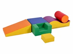 6 piezas de bloques de construcción gigantes blandos para patio de juegos, módulos para correr y trepar, PU - Naranja Outlet