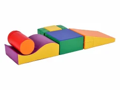 6 piezas de bloques de construcción gigantes blandos para patio de juegos, módulos para correr y trepar, PU - Naranja Outlet