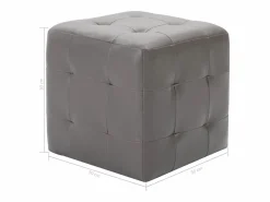 2 piezas Pufs 30 x 30 x 30 cm Piel Sintética^ Best