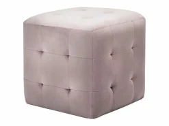 2 piezas Pufs 30 x 30 x 30 cm Tejido terciopelo Rosa New