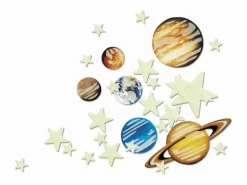 Sticker|9 planetas y 100 estrellas 4M fosforescente