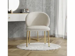ModernLuxe Sillas Y Lotes De Sillas|1 Silla en tela chenille - patas de metal dorado - silla de tocador - silla de comedor -
