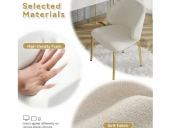 ModernLuxe Sillas Y Lotes De Sillas|1 Silla en tela chenille - patas de metal dorado - silla de tocador - silla de comedor -