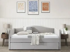 Vente-unique Cama Terciopelo|Cama Diván|2 sofás cama extraíbles de 90 x 190 cm en terciopelo + colchón MATHILDE