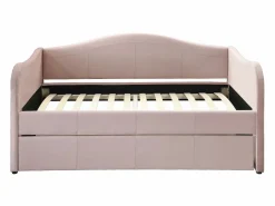 Vente-unique Cama Terciopelo|Cama Diván|2 sofás cama nido de 90 x 190 cm en terciopelo + colchón MATHILDE