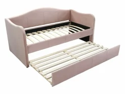 Vente-unique Cama Terciopelo|Cama Diván|2 sofás cama nido de 90 x 190 cm en terciopelo + colchón MATHILDE