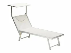 Beach & Garden Tumbona|4 Tumbonas plegables de aluminio con parasol para playa - Santorini Stock -