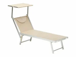 4 Tumbonas plegables de aluminio con parasol para playa - Santorini Stock -^Beach & Garden Hot