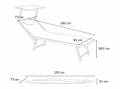 4 Tumbonas plegables de aluminio con parasol para playa - Santorini Stock -^Beach & Garden Hot