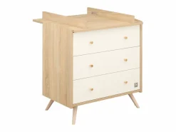 Sauthon Access guardería completa, cama de 120x60cm y cómoda - Roble Dorado Marru00f3n Sale