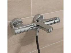 Essebagno Aero mezclador para bañera y ducha termostático cromado Huber Plateado Hot
