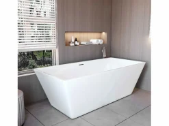 Aica Bañera Exenta|Bañera de acrílico rectangular exenta,1700x800x580mm,color ,incluye manguera + desagüe