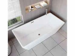 Aica Bañera Exenta|Bañera de acrílico rectangular exenta,1700x800x580mm,color ,incluye manguera + desagüe
