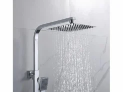 columna de ducha termostática cuadrada plata alcachofa de ducha barra de acero inoxidable^Aica