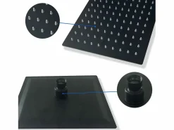Columna de Ducha Termostática Negra Mate con Alcachofa Cuadrada + Rociador Superior Grande 20 cm x 20 cm^Aica Discount