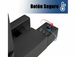 Aica Columna de Ducha Termostática Negra Mate con Alcachofa Cuadrada, Rociador Superior y Barra Ajustable Negro New