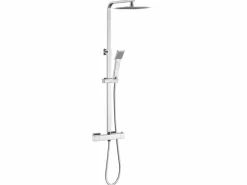 Columna de Ducha Termostática Cromo con Alcachofa Cuadrada y Rociador Superior Grande 20 cm x 20 cm^Aica Clearance