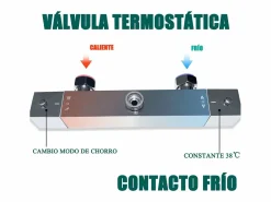 Aica columna de ducha termostática cuadrada plata alcachofa de ducha con barra de acero inoxidable Plateado Sale