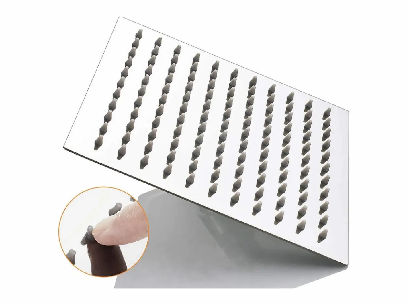 Aica columna ducha termostática 38℃ cromada alcachofa grande cuadrada de acero inoxidable Plateado Clearance