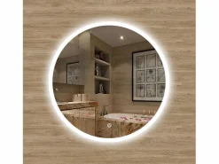 Accesorios De Cuarto De Baño|Espejo De Cuarto De Baño|AICA Espejo de baño con iluminación LED Espejo redondo,60 cm, antivaho, brillo ajustable, memoria de apagado