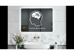 AICA Espejo de baño con luz LED,120 x 70 cm,luz led+ brillo ajustable+ función de memoria agapada^ New