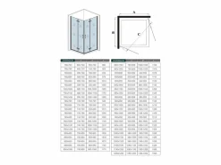 Aica Mampara de ducha cuadrada plegable vidrio easyclean 5mm,(780-800)x(780-800)x1900mm Transparente Online