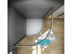 Aica Mampara De Ducha|Mampara de ducha curva semicircular corredera,cromado,vidrio antical 6mm 900x900x1850mm