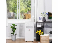 Aire acondicionado portátil 3 en 1 de 21 kW con control remoto, temporizador de 24 horas, 2 velocidades, refrigeración, deshumidificación y ventilador^