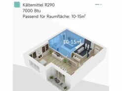 Aire acondicionado portátil 3 en 1 de 21 kW con control remoto, temporizador de 24 horas, 2 velocidades, refrigeración, deshumidificación y ventilador^