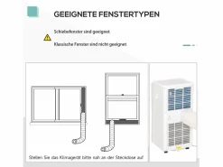 Aire acondicionado portátil 3 en 1 de 21 kW con control remoto, temporizador de 24 horas, 2 velocidades, refrigeración, deshumidificación y ventilador^