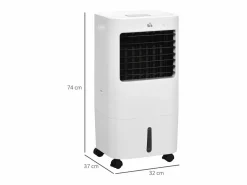 Aire acondicionado portátil 3 en 1 con humidificación, refrigeración por agua, 15 L, oscilación de 60°, control remoto, temporizador de 8 h, para 20 m² Blanco Outlet