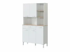 duehome Alacena cocina Colin 5 Puertas Blanco Artik (Blanco Mate) - Roble Canadian Color natural claro Sale