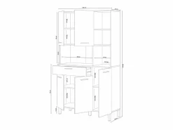 duehome Alacena cocina Colin 5 Puertas Blanco Artik (Blanco Mate) - Roble Canadian Color natural claro Sale