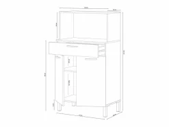 Alacena cocina Colin 2 Puertas Blanco Artik (Blanco Mate) - Roble Canadian^duehome Hot