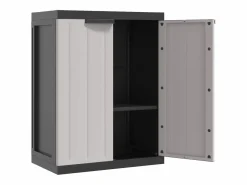 Alavieska Armario de almacenaje exterior PP y negro 65x37x85 cm^Garden Furniture New