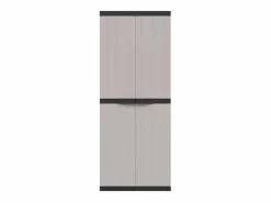 Alavieska Armario de almacenaje exterior PP y negro 65x37x165 cm^Garden Furniture Outlet