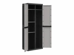 Alavieska Armario de almacenaje exterior PP y negro 65x37x165 cm^Garden Furniture Outlet