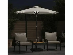 Garden Furniture Albemarle Sombrilla jardín con luces LED poste acero blanca 225x225x212cm Online